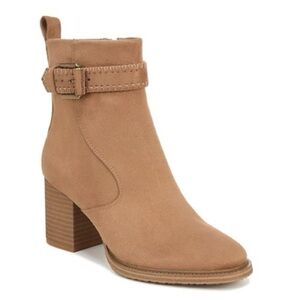Zodiac Rexx Tan Faux Suede Block Heel Ankle Booties Size 7.5M